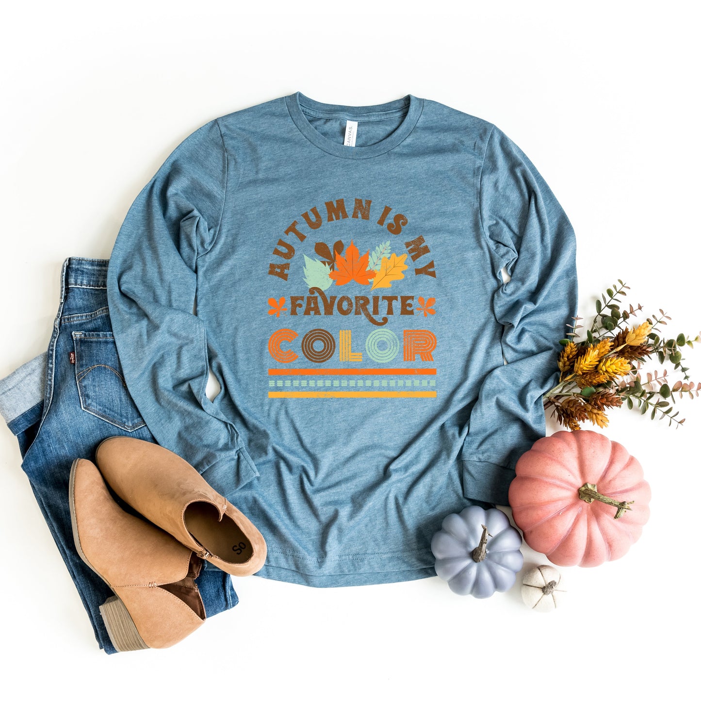 Autumn Is My Favorite Color Colorful | Long Sleeve Crew Neck