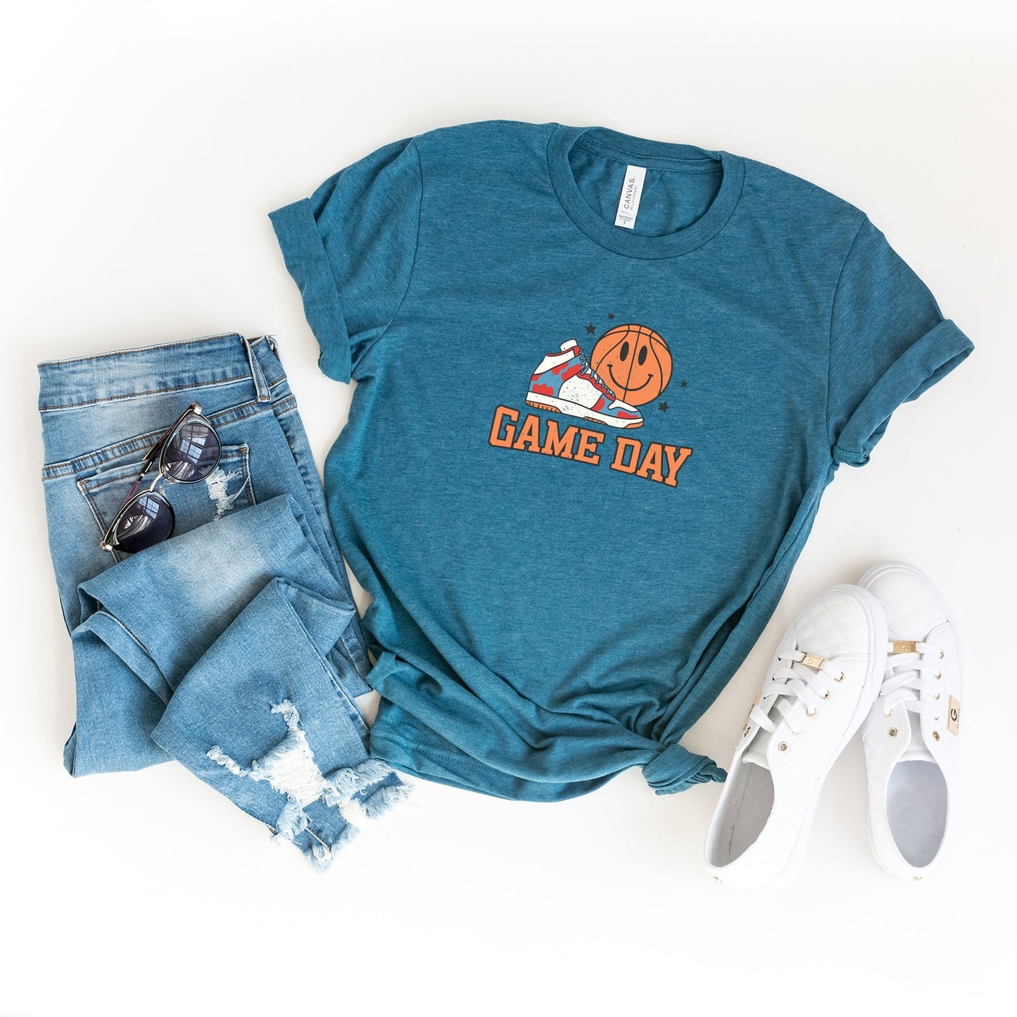 Vintage Game Day Basketball | Short Sleeve Graphic Tee