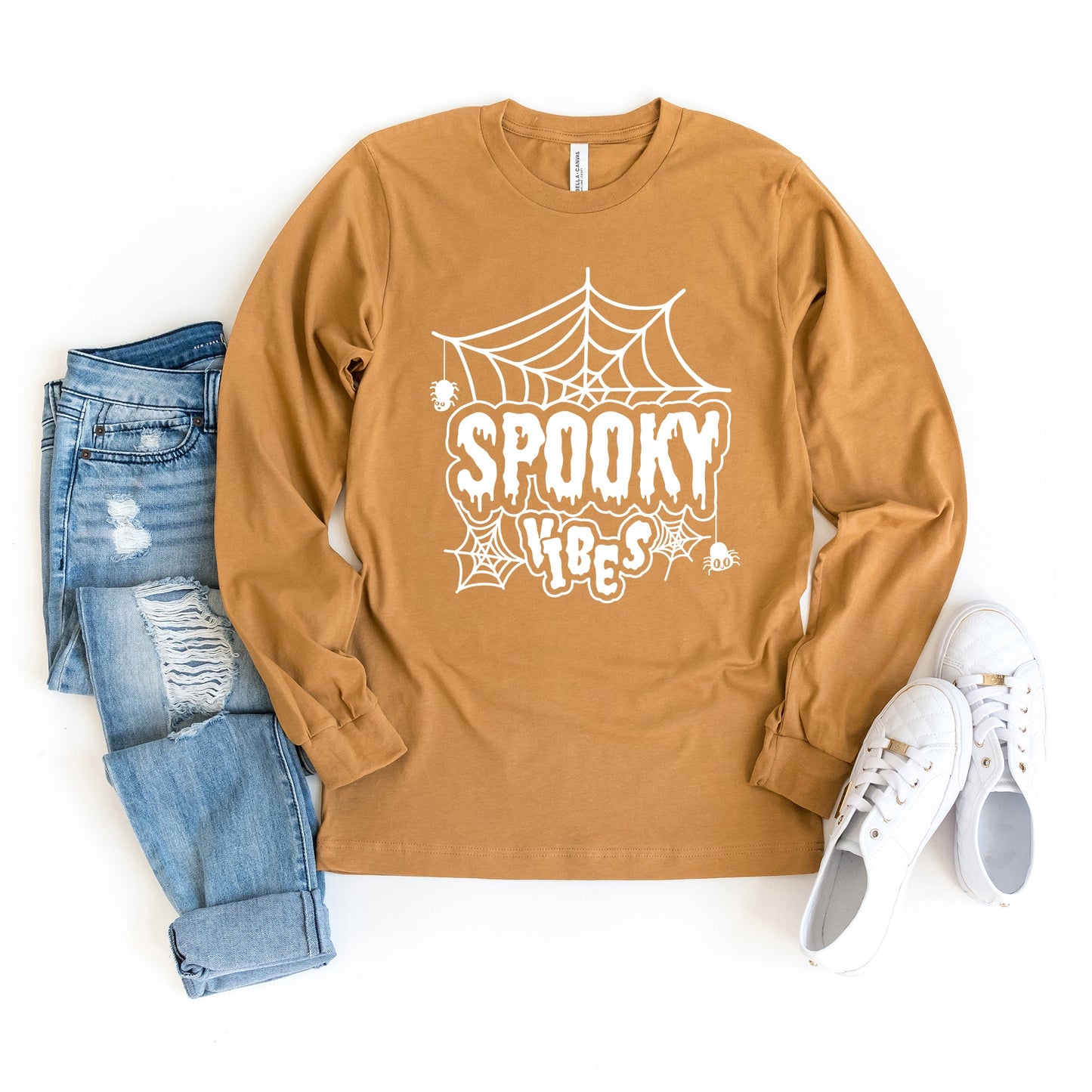 Spooky Vibes Web | Long Sleeve Crew Neck