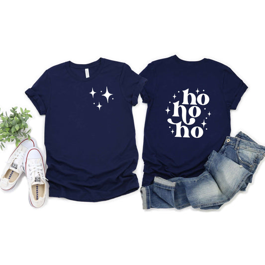 Whimsical Ho Ho Ho | Short Sleeve Crew Neck | Front And Back Ink
