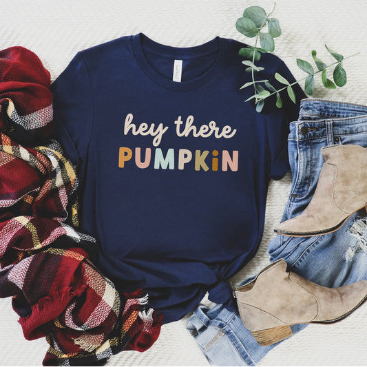 Hey There Pumpkin Colorful | Short Sleeve Crew Neck