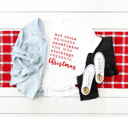 Christmas Words | Short Sleeve Crew Neck