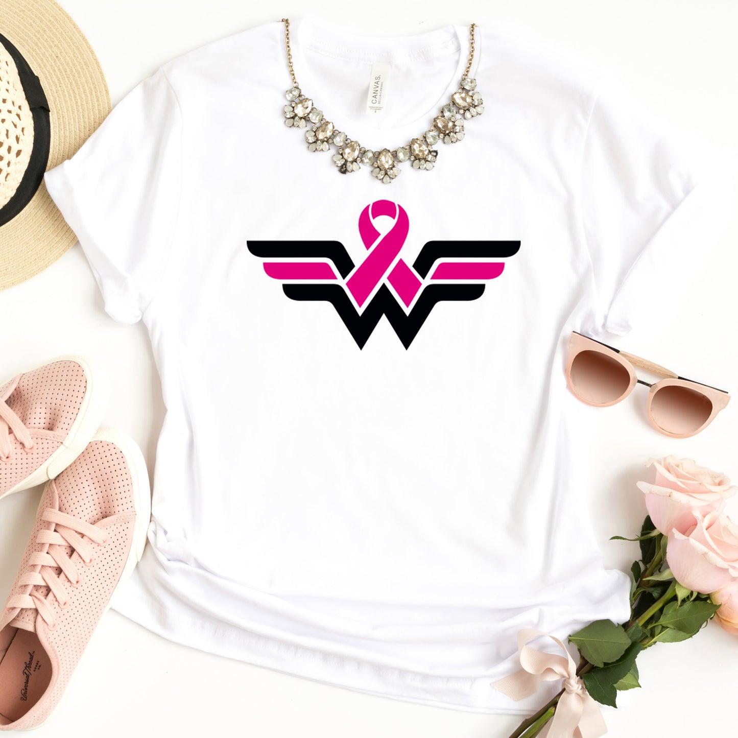Wonder Woman Breast Cancer | Short Sleeve Graphic Tee