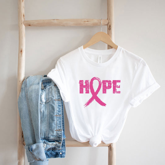 Hope Ribbon | Short Sleeve Crew Neck