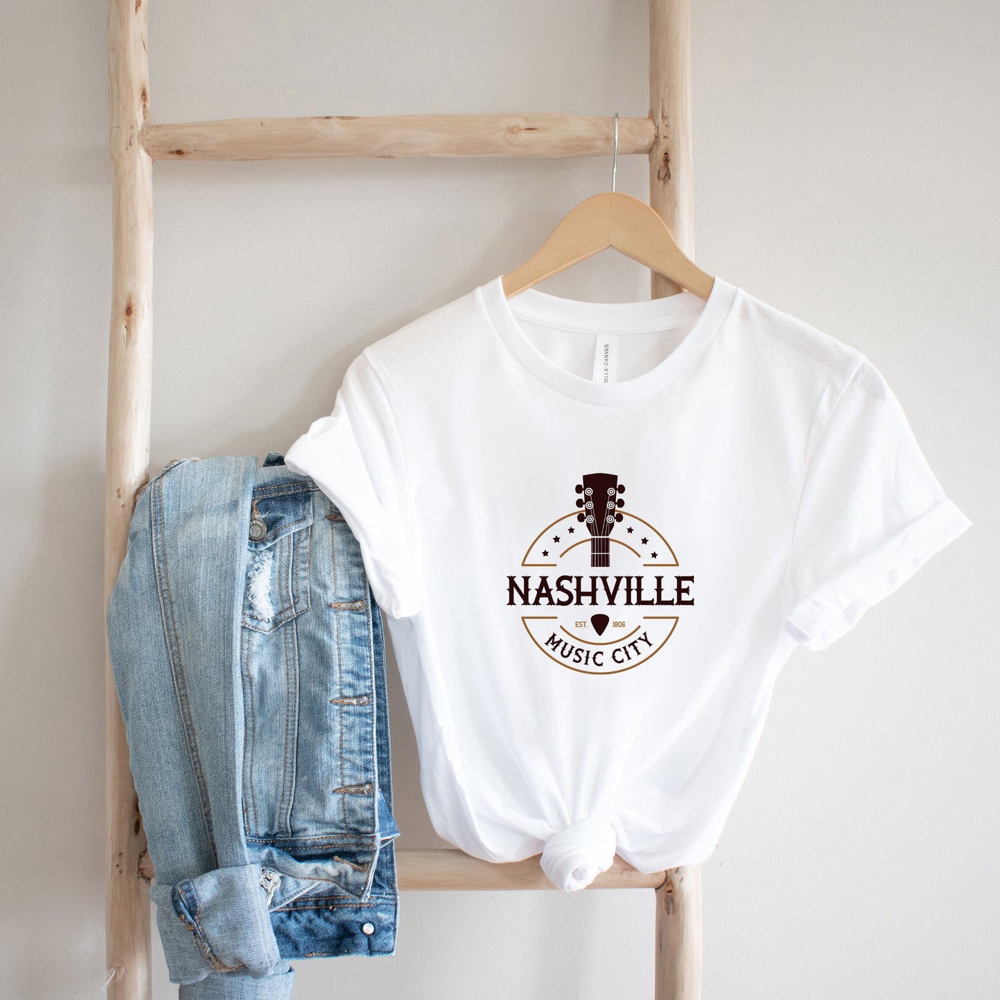 Nashville Music City Guitar | Short Sleeve Crew Neck