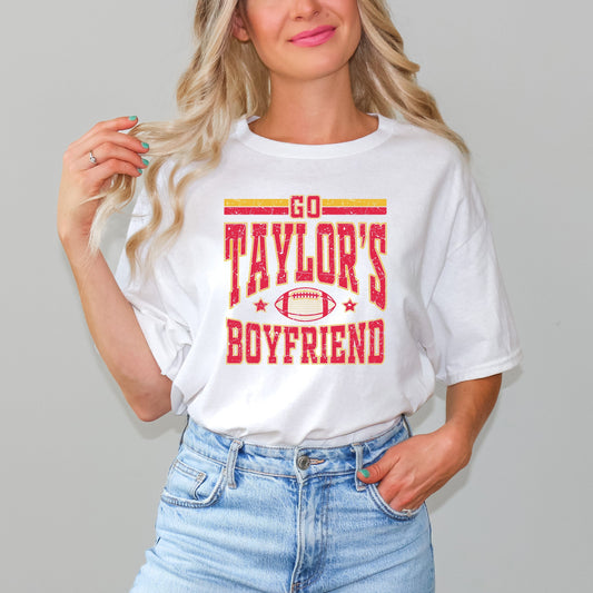 Go Taylor's Boyfriend Football |Short Sleeve Crew Neck