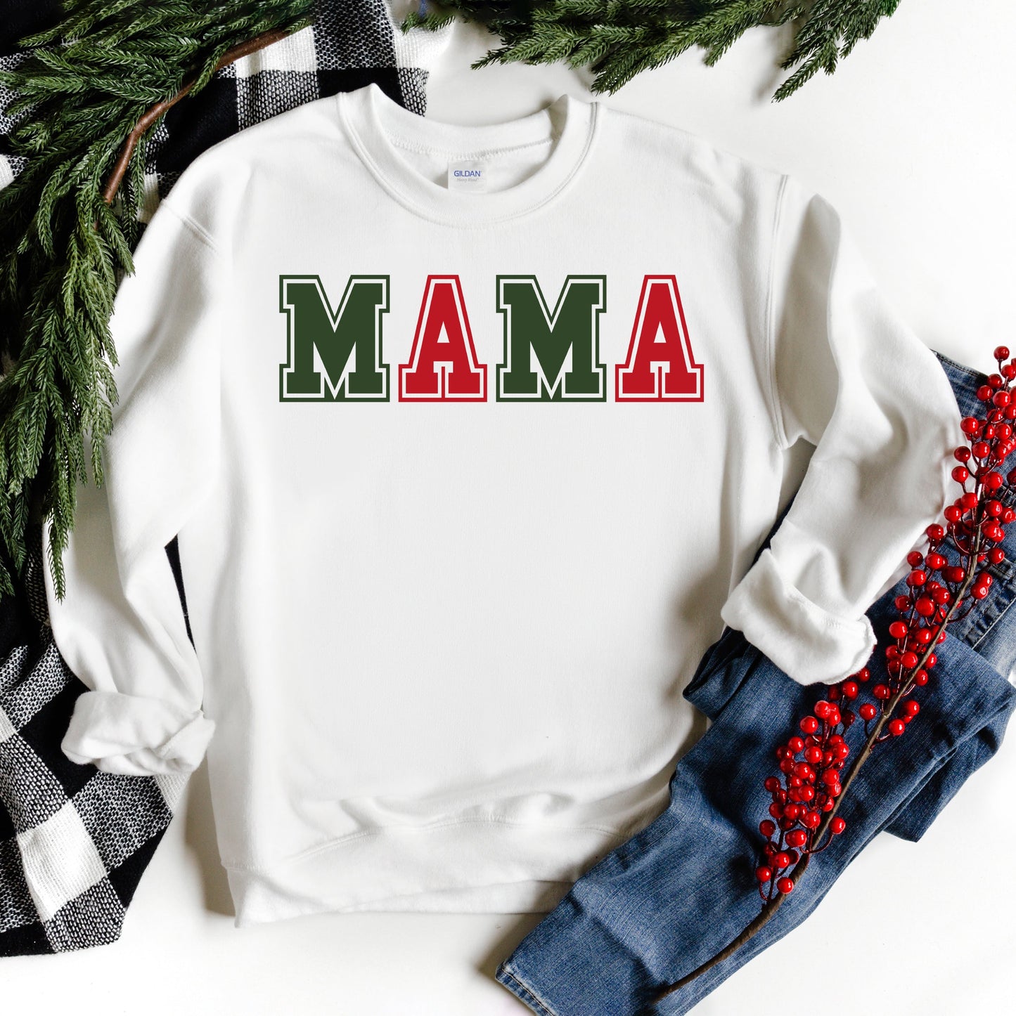 Mama Green and Red Bold |Sweatshirt