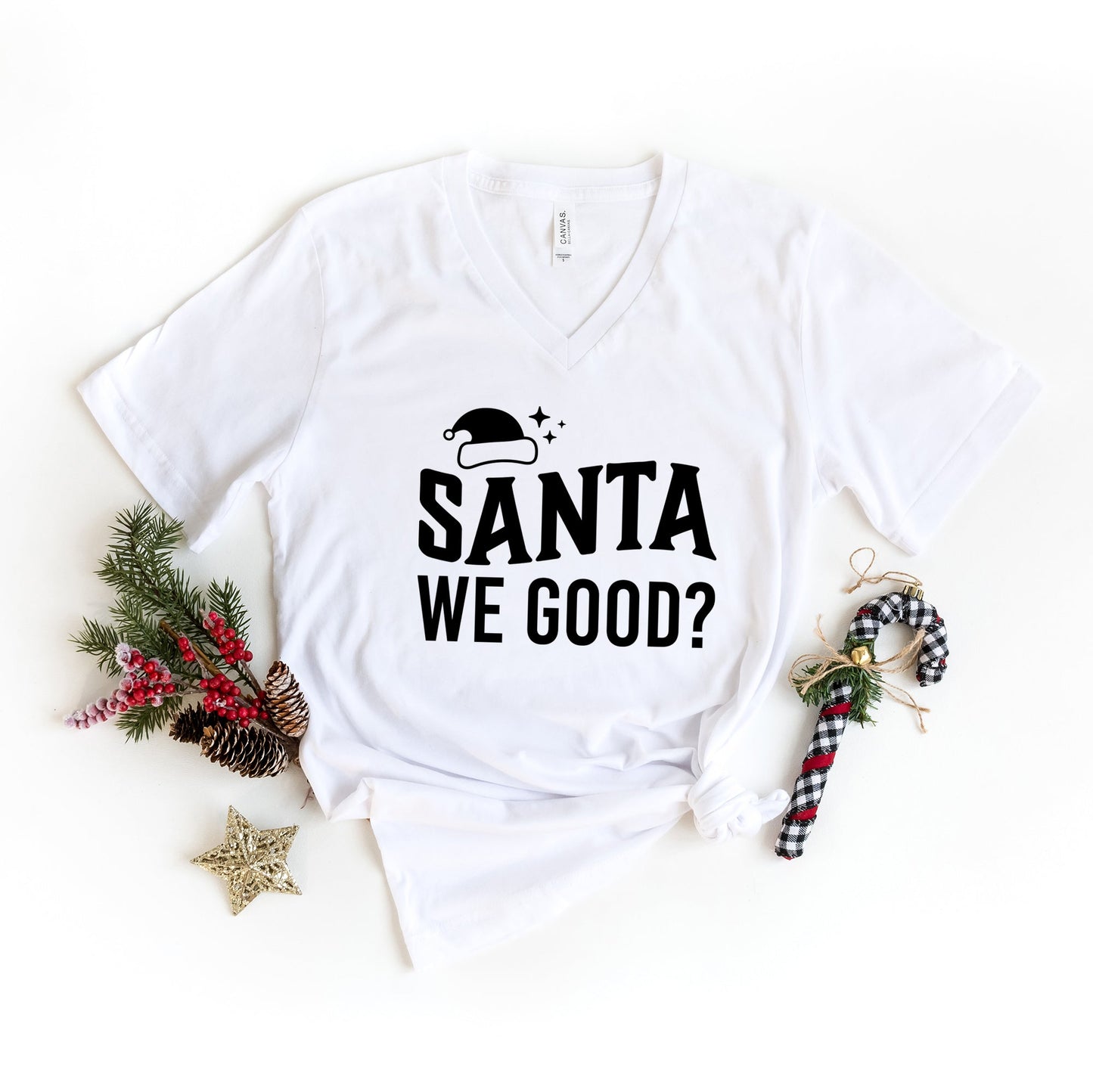 Santa We Good? | Short Sleeve V-Neck