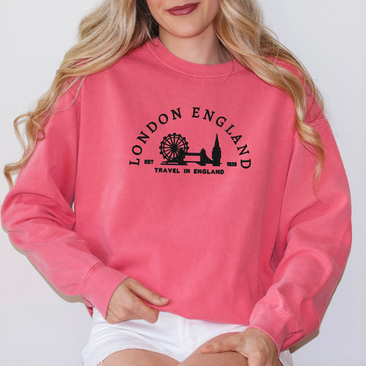 Embroidered London England | Garment Dyed Sweatshirt