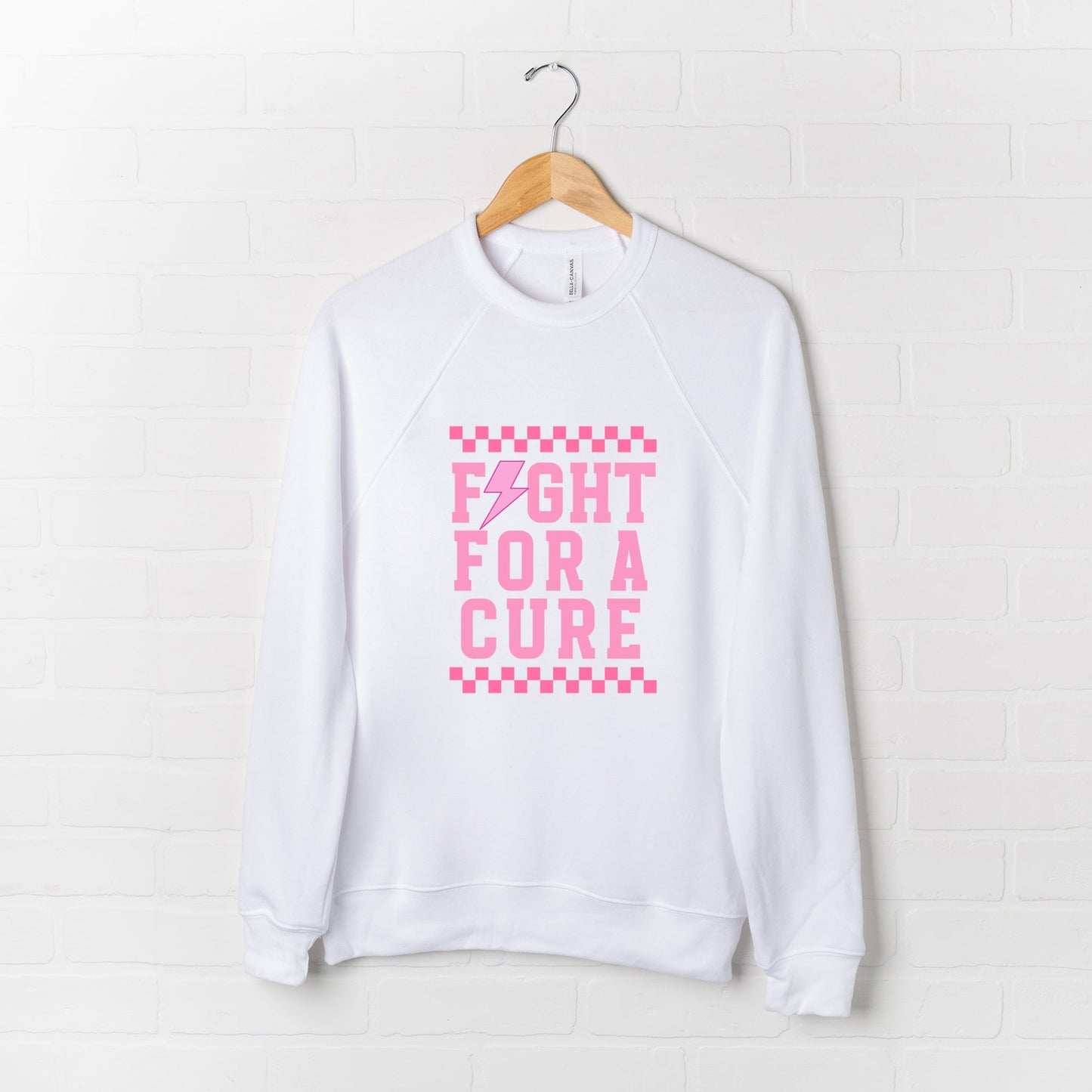 Fight For a Cure Checkered | Bella Canvas Sweatshirt