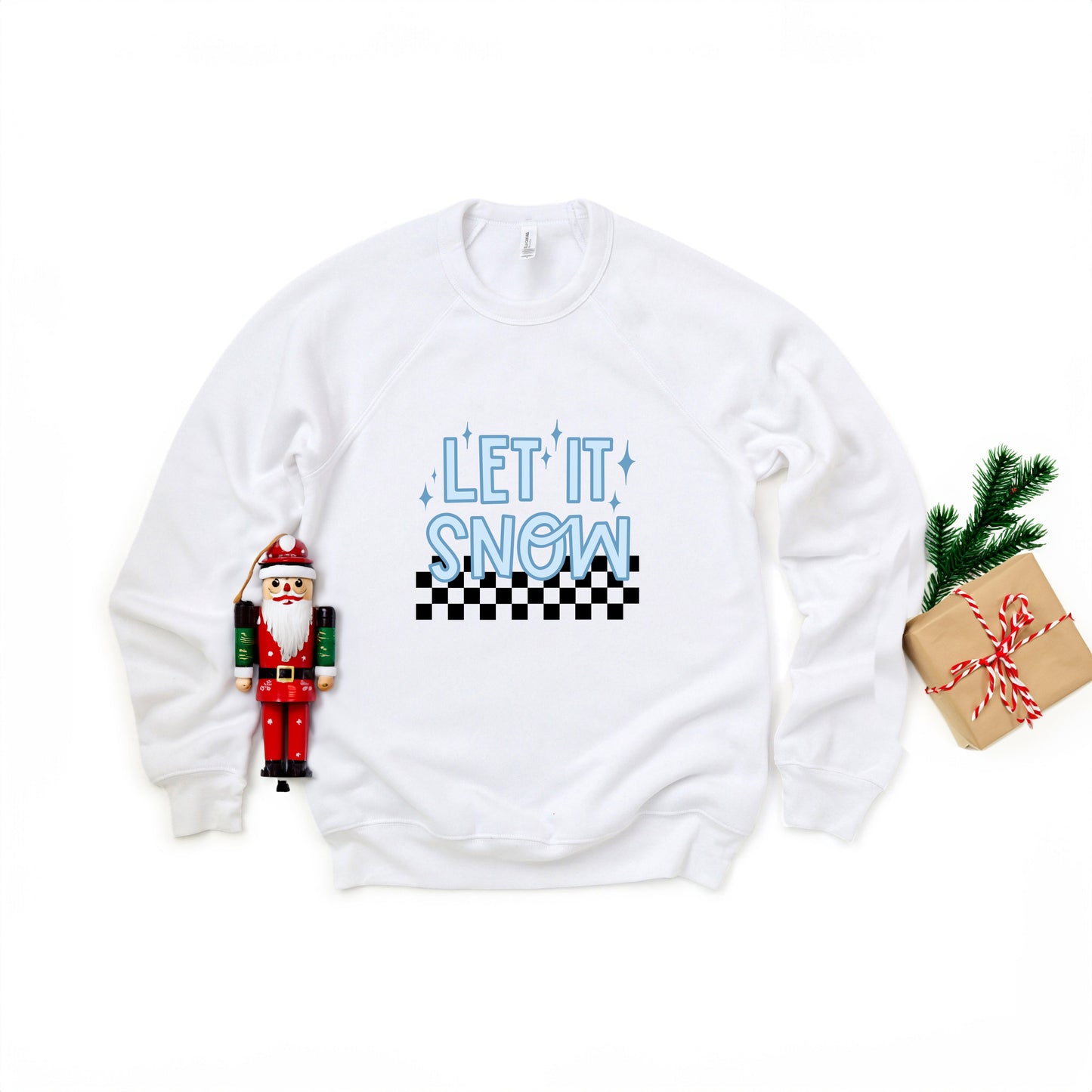 Let It Snow Checkered | Bella Canvas Sweatshirt