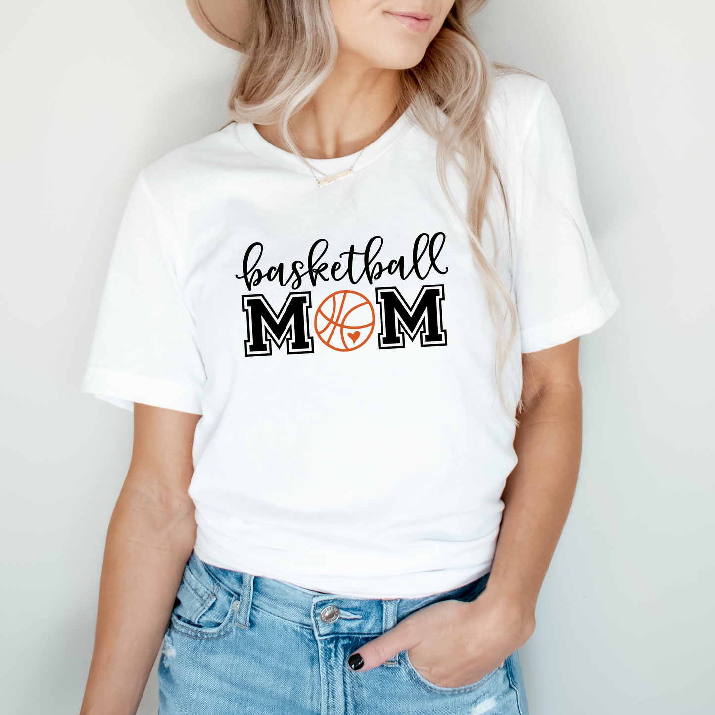 Basketball Mom With Ball | Short Sleeve Crew Neck