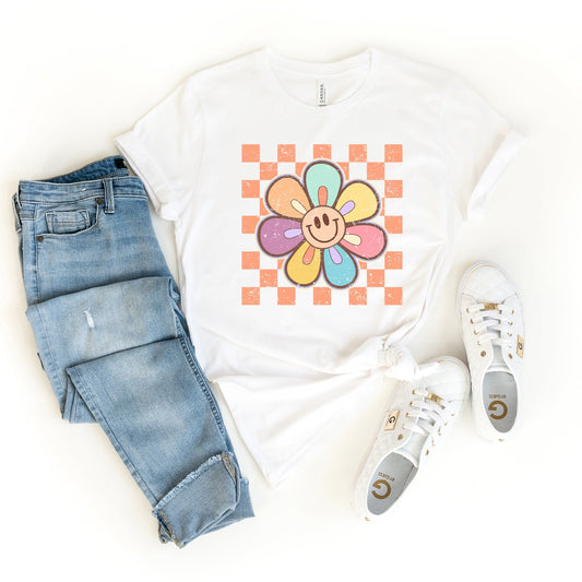 Checkered Daisy | Short Sleeve Crew Neck