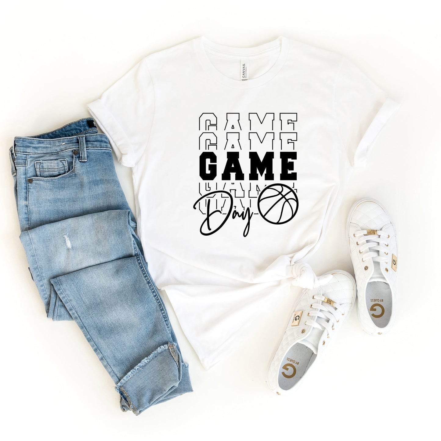 Game Day Stacked Basketball | Short Sleeve Crew Neck