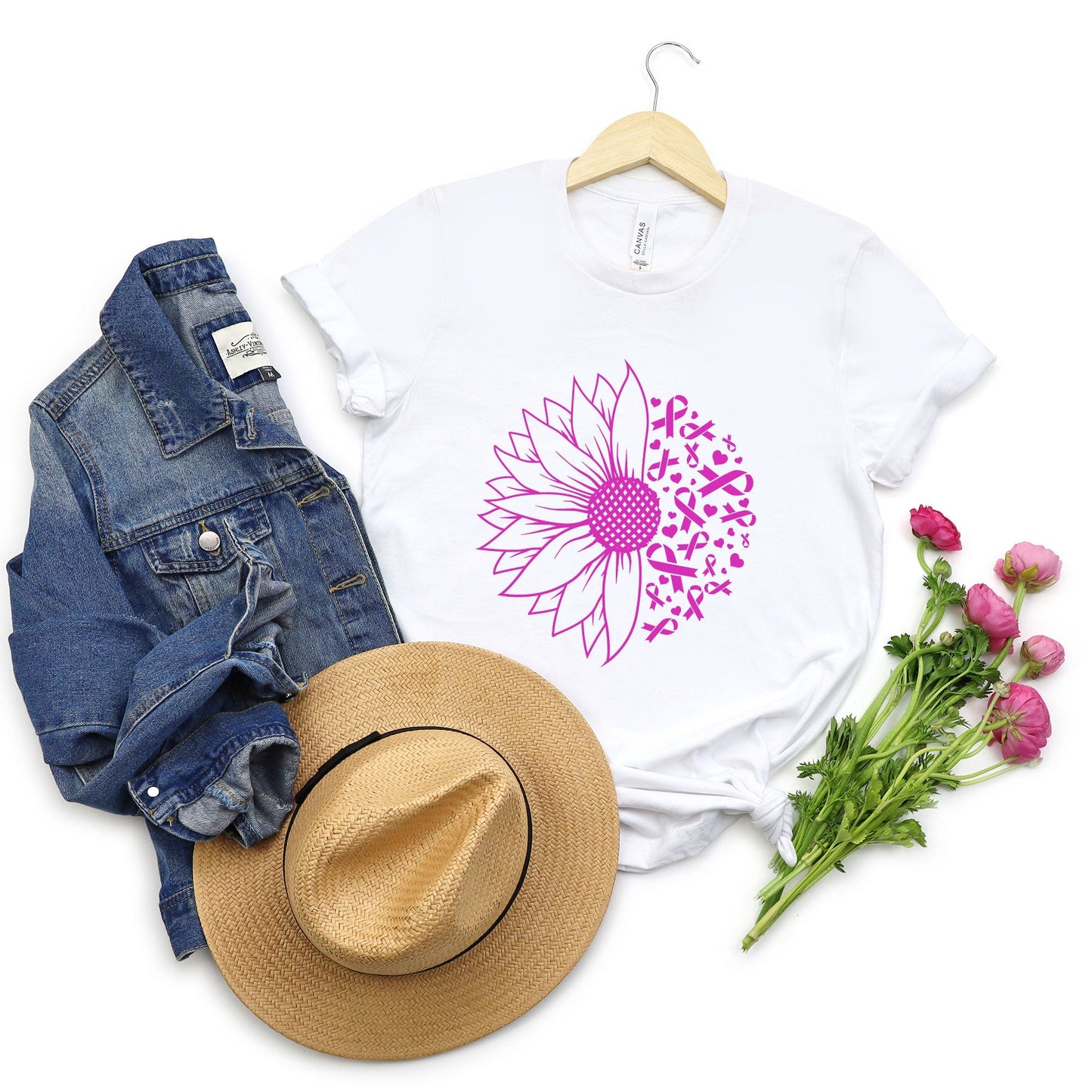 Sunflower Breast Cancer | Short Sleeve Crew Neck