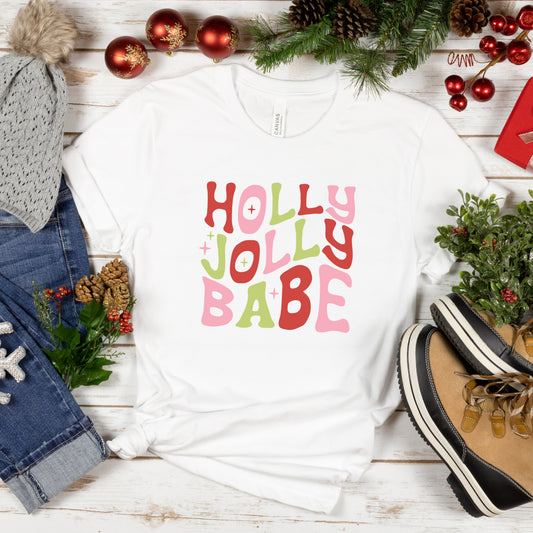 Holly Jolly Babe | Short Sleeve Crew Neck