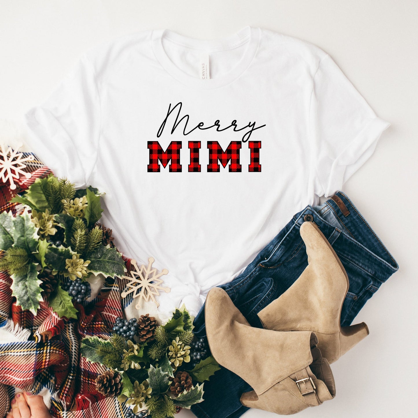 Merry Mimi Buffalo Plaid | Short Sleeve Crew Neck