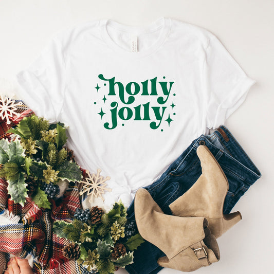 Whimsical Holly Jolly | Short Sleeve Crew Neck