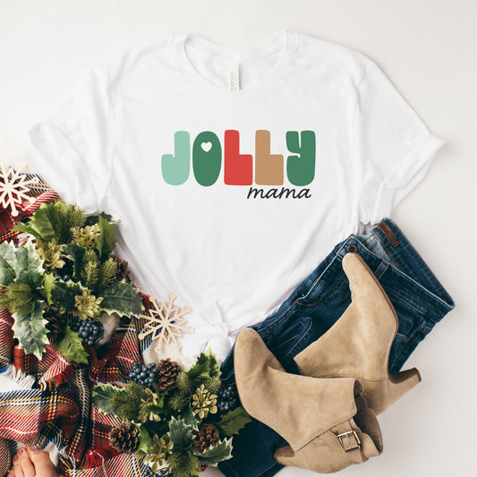 Jolly Mama Colorful | Short Sleeve Crew Neck