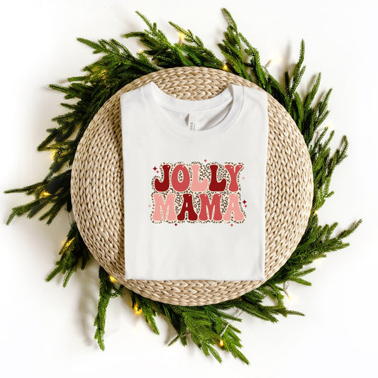 Jolly Mama Leopard | Short Sleeve Crew Neck