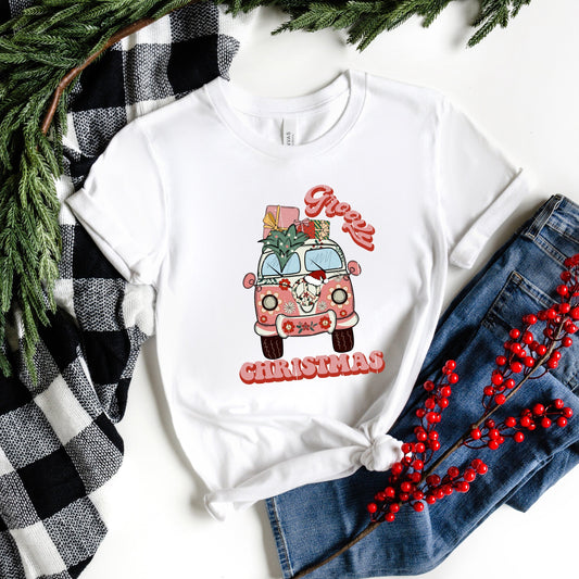 Retro Van Groovy Christmas | Short Sleeve Crew Neck
