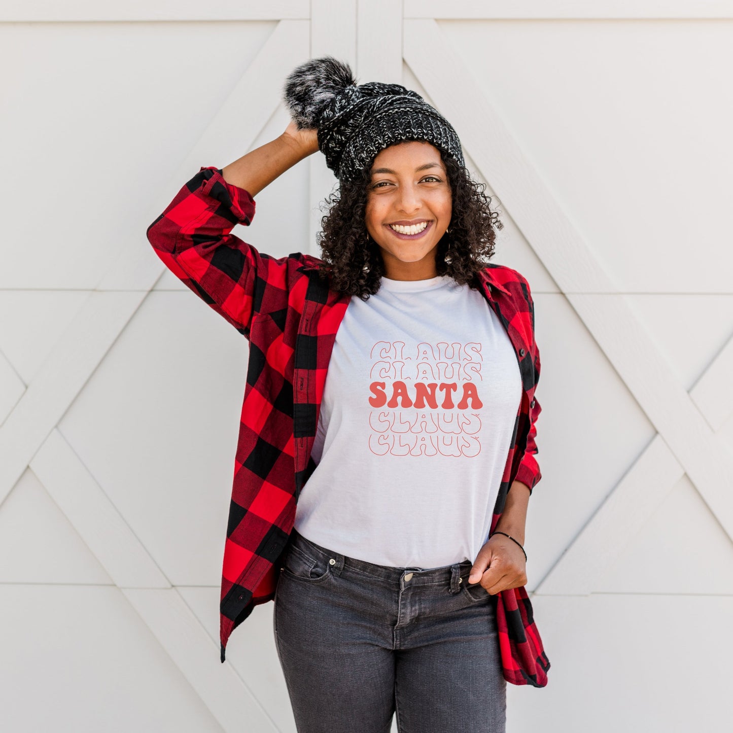 Santa Claus Stacked | Short Sleeve Crew Neck