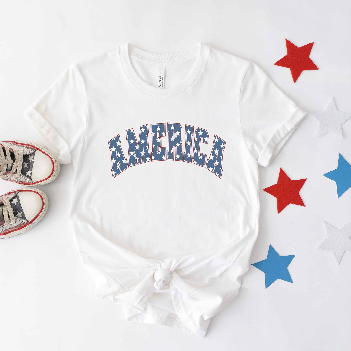 Retro America Stars | Short Sleeve Crew Neck