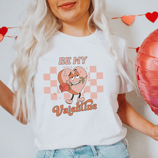 Checkered Be My Valentine | Short Sleeve Crew Neck