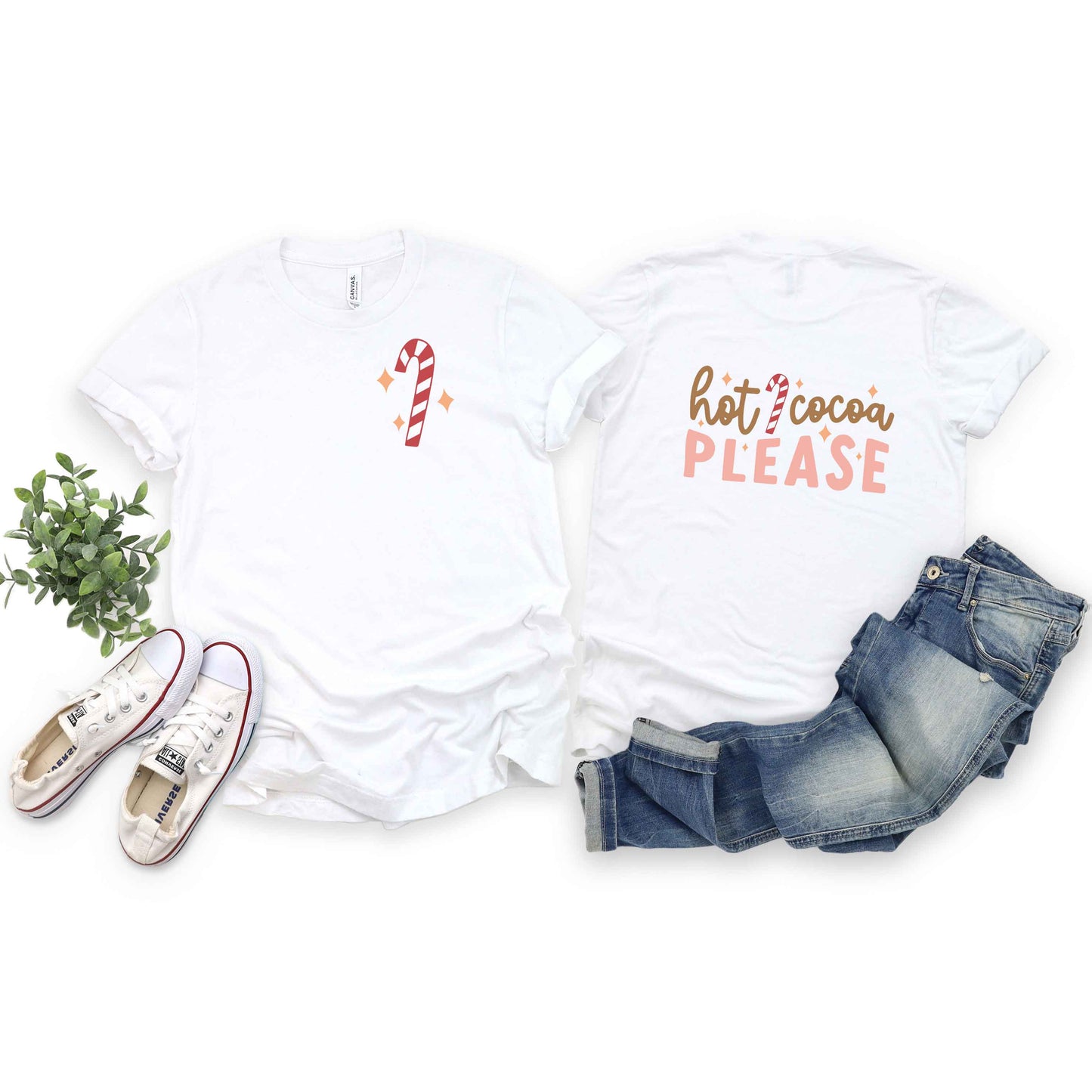 Hot Cocoa Please | Short Sleeve Crew Neck | Front And Back Ink