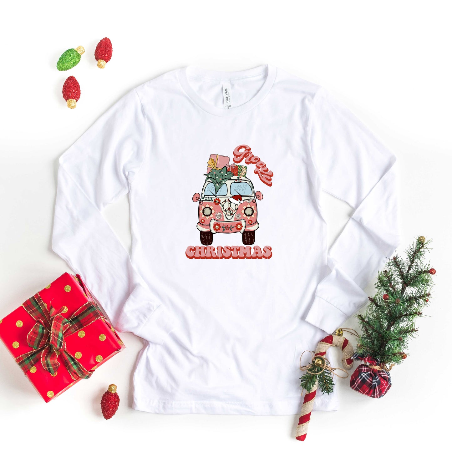 Retro Van Groovy Christmas | Long Sleeve Graphic Tee | Christmas