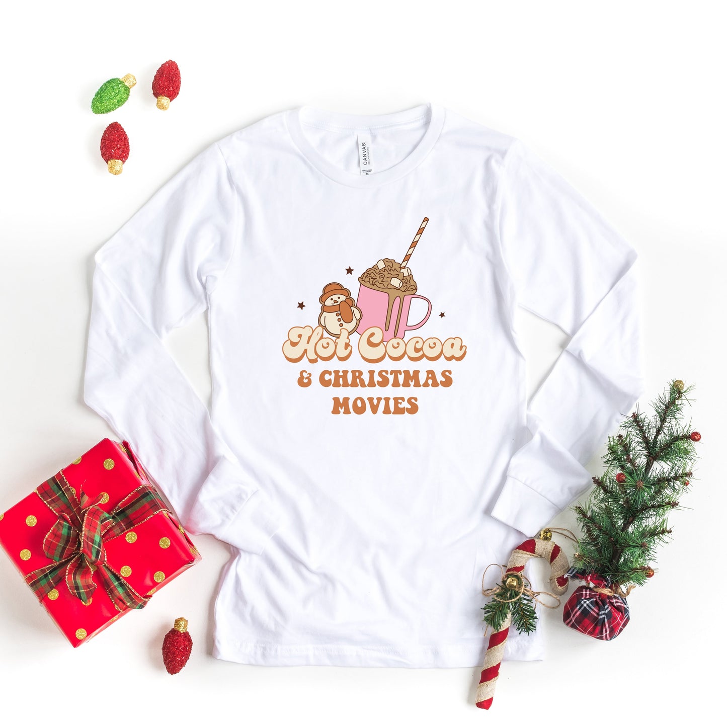 Hot Cocoa And Christmas Movies | Long Sleeve Crew Neck