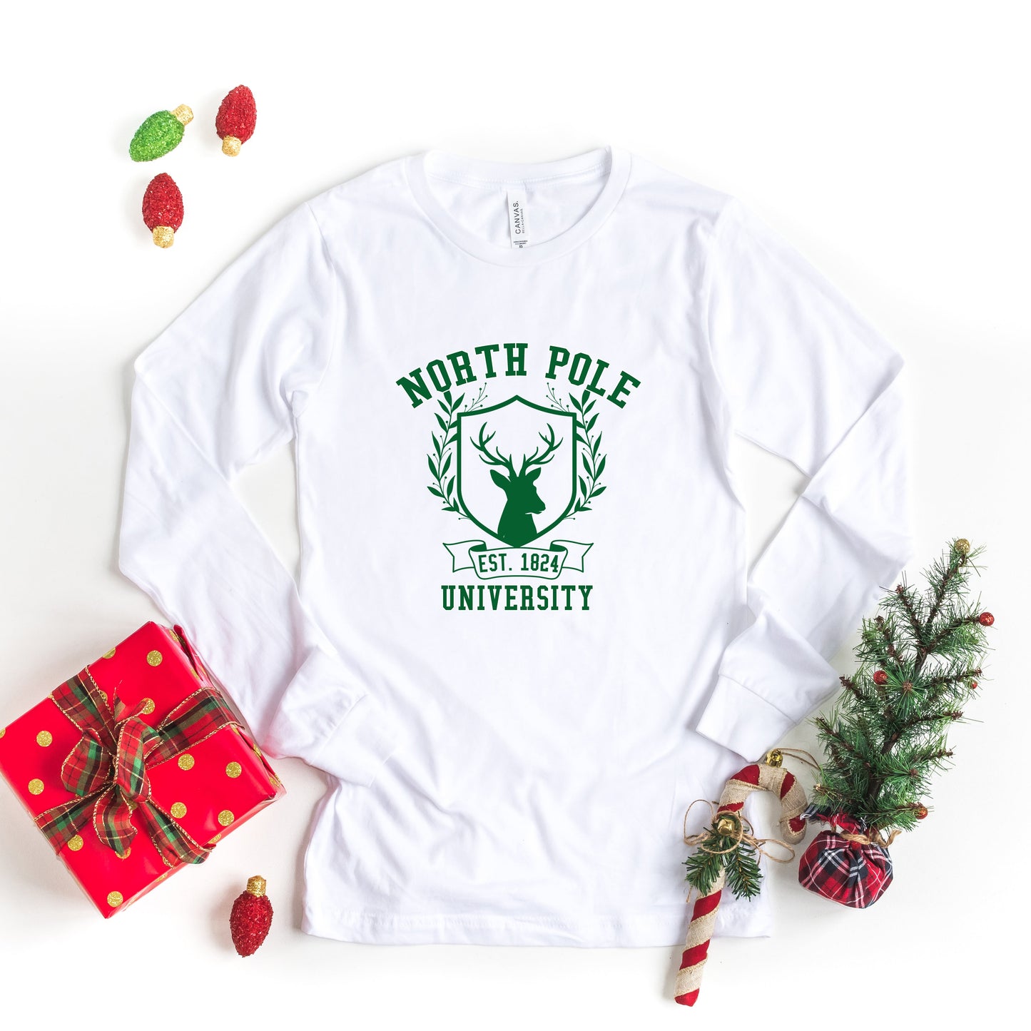 North Pole University Reindeer | Long Sleeve Crew Neck