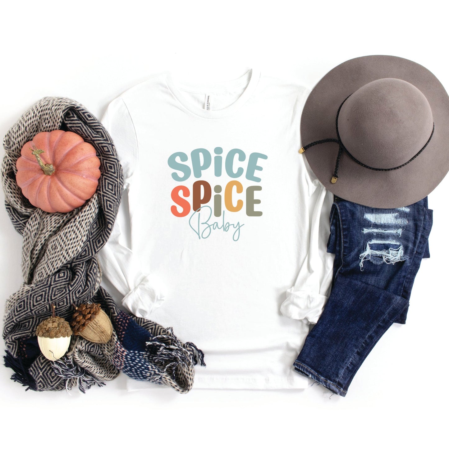 Spice Spice Baby Cursive | Long Sleeve Crew Neck