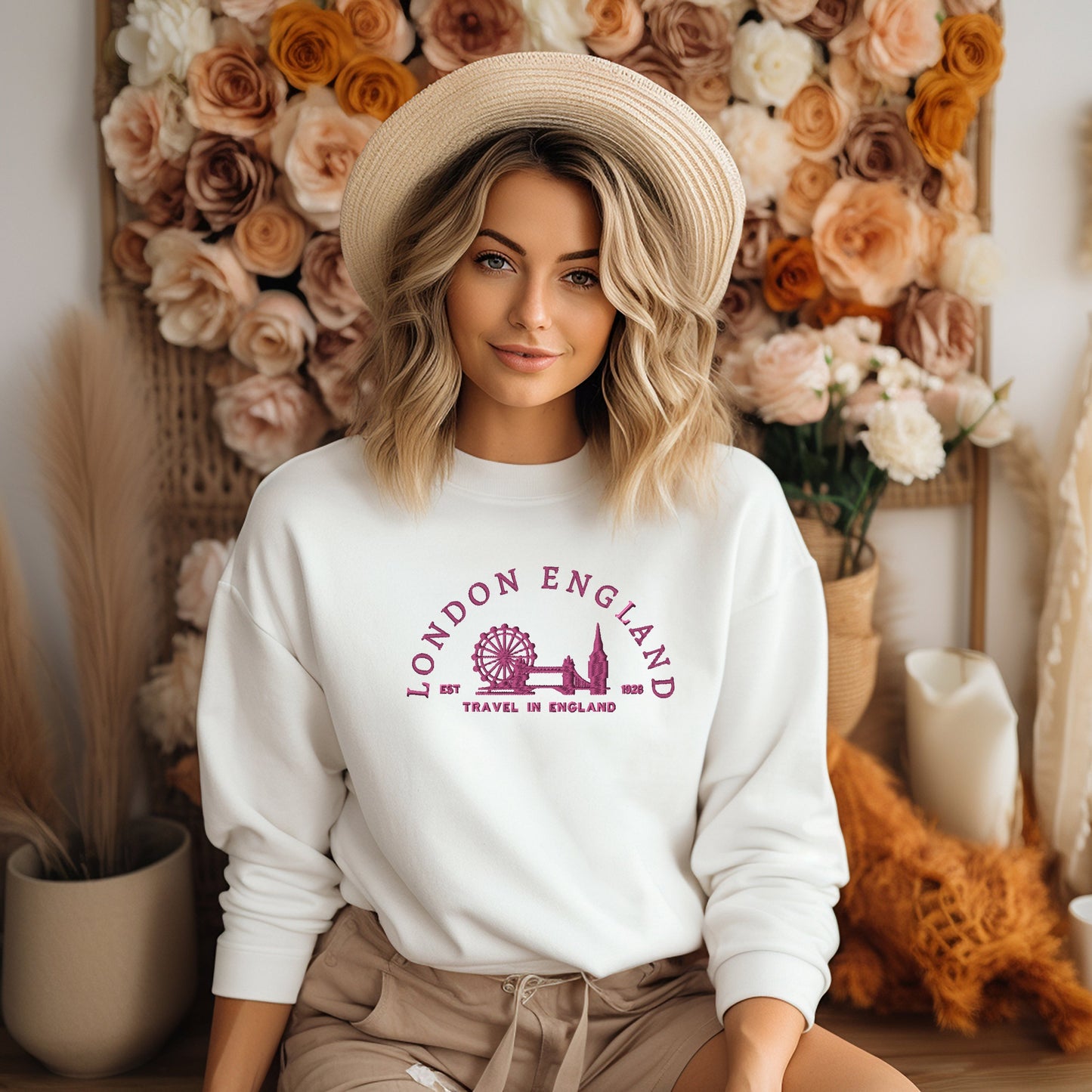 Embroidered London England | Sweatshirt