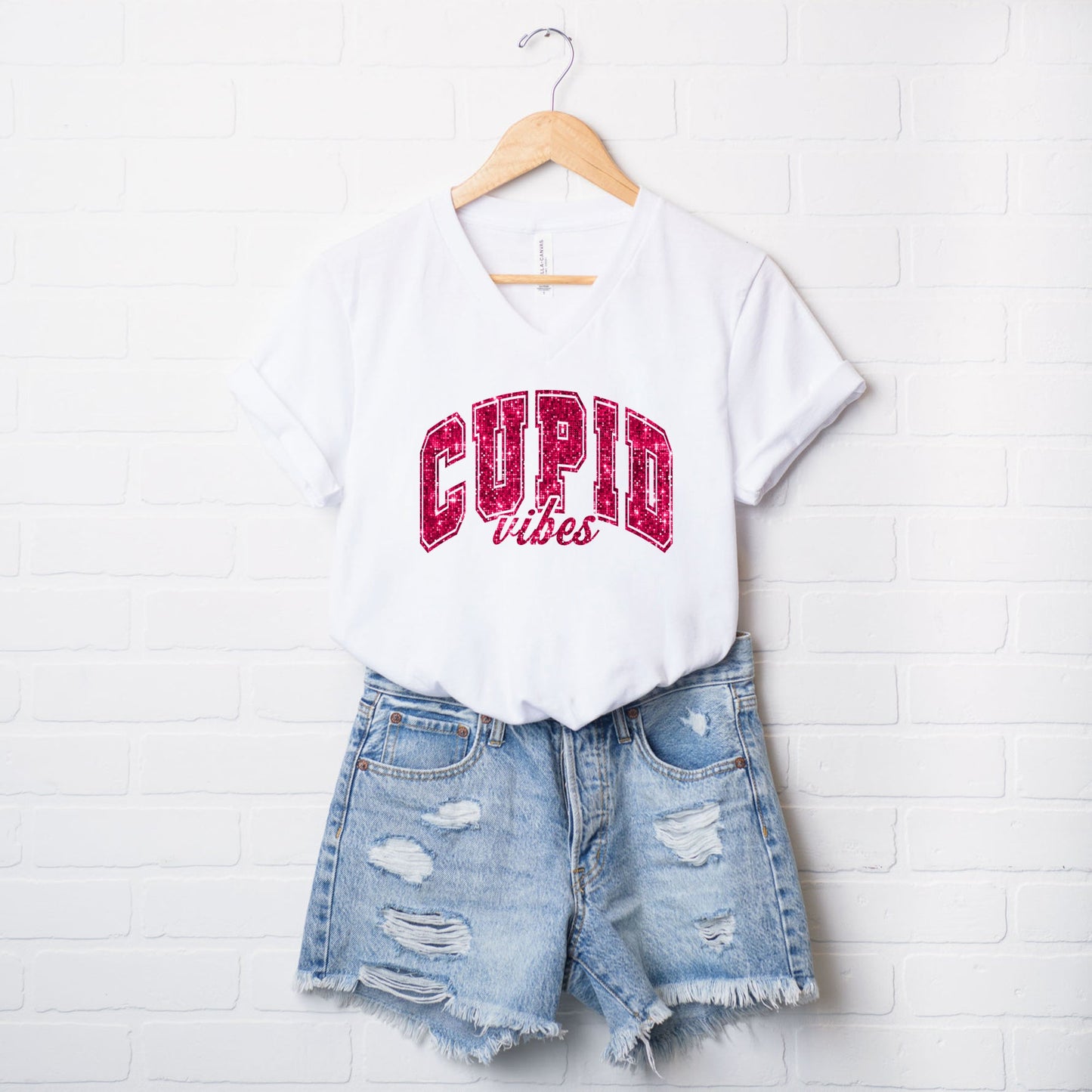 Cupid Vibes | Short Sleeve V-Neck