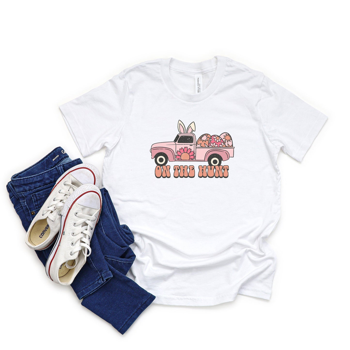 On The Hunt Truck Pink - Kids | Short Sleeve Graphic Tee
