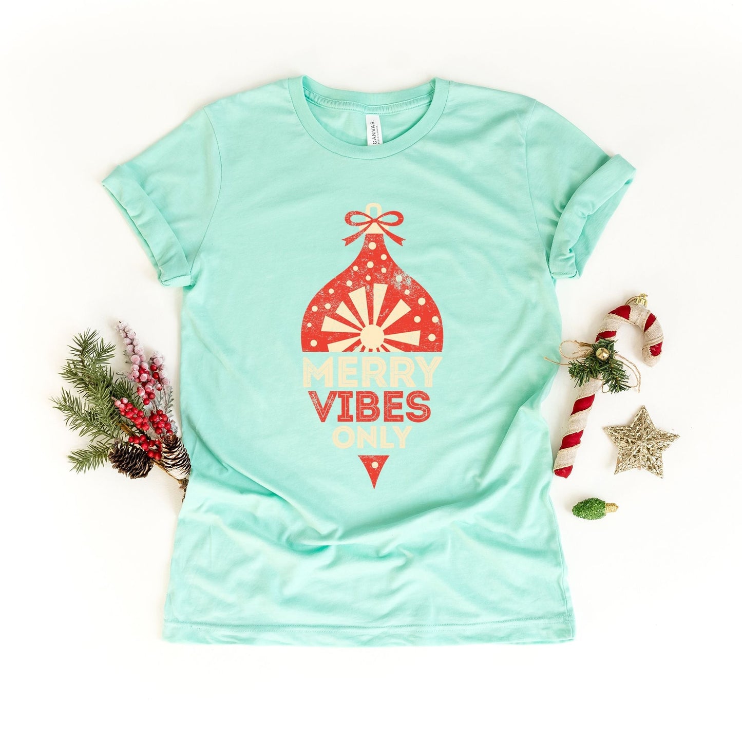 Merry Vibes Only | Short Sleeve Crew Neck