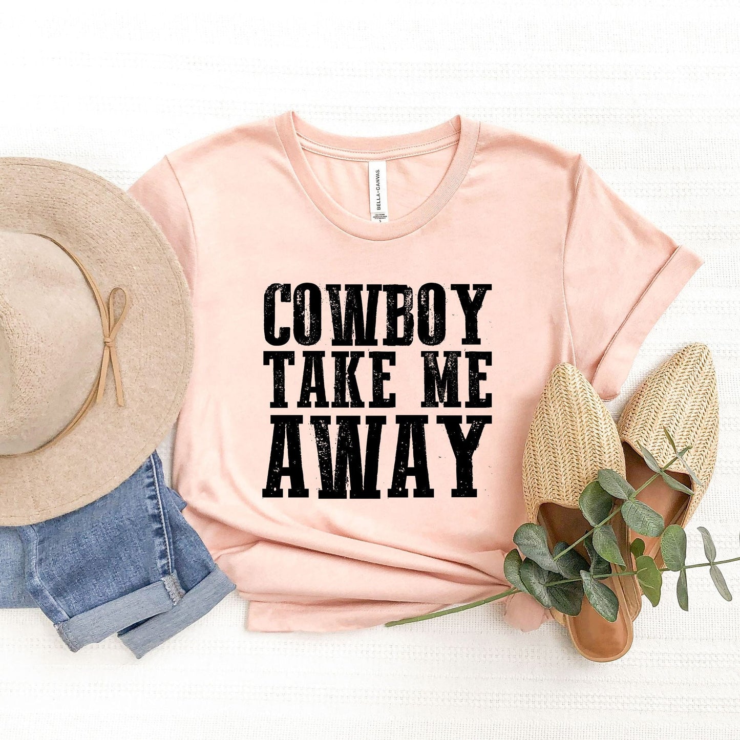 Cowboy Take Me Away Distressed | Short Sleeve Crew Neck