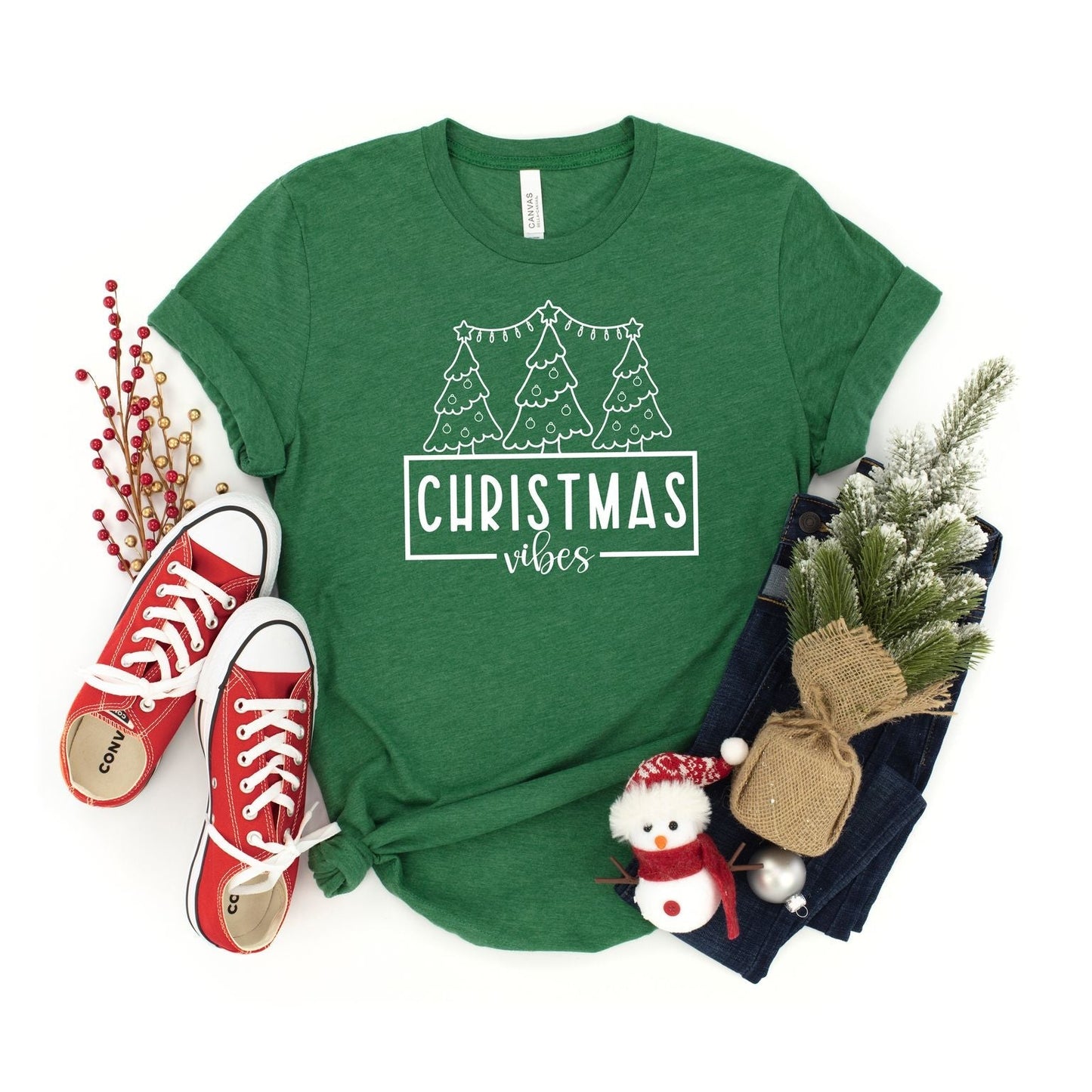 Christmas Vibes | Short Sleeve Crew Neck